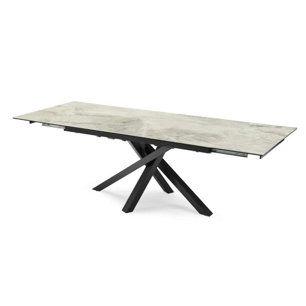 Oakwood Brando Gloss Ceramic Extending Dining Table Grey
