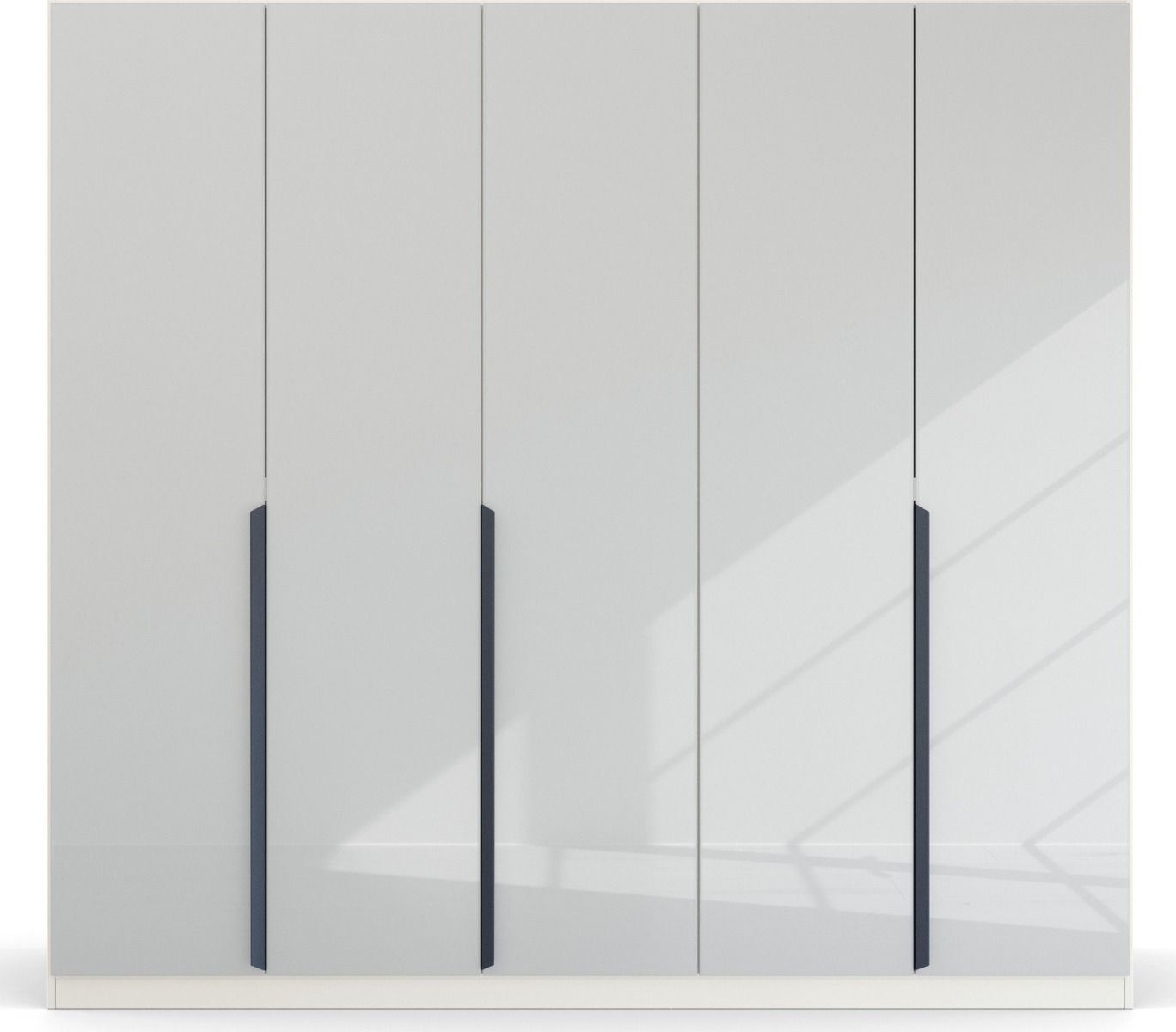 Oakwood Rauch White Glass Modern Quadra Spin 5 Door Hinged 226CM Wardrobe
