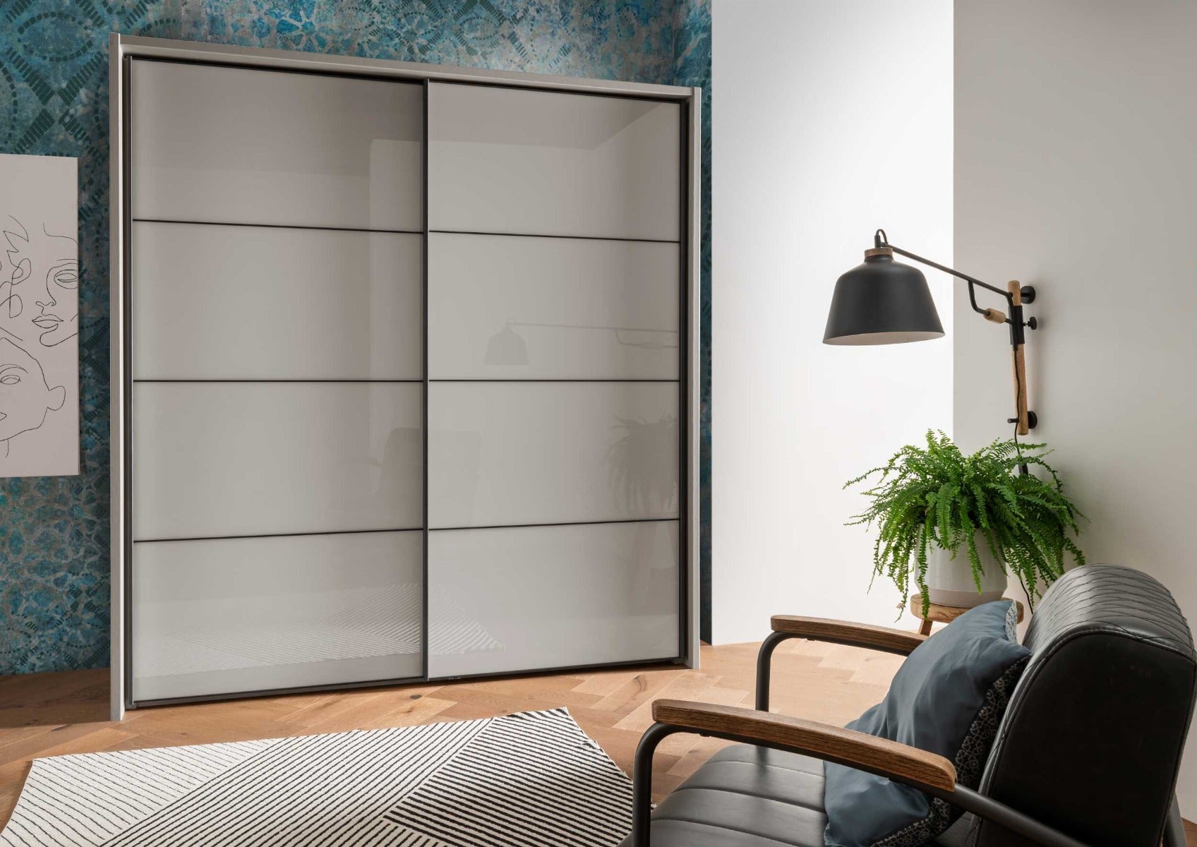 Oakwood Wiemann Miami Plus Graphite Glass Sliding Door Wardrobe