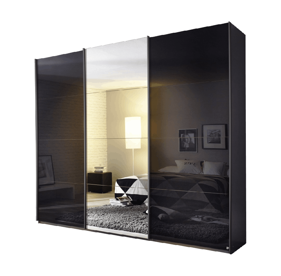 Oakwood Rauch Kulmbach Glass and Mirror Front 3 Sliding Door Wardrobe