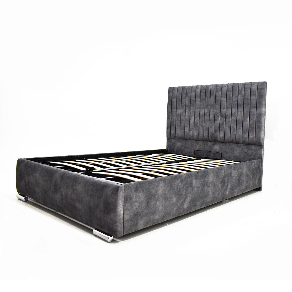 Oakwood Multiline Fabric Upholstered Bed Frame