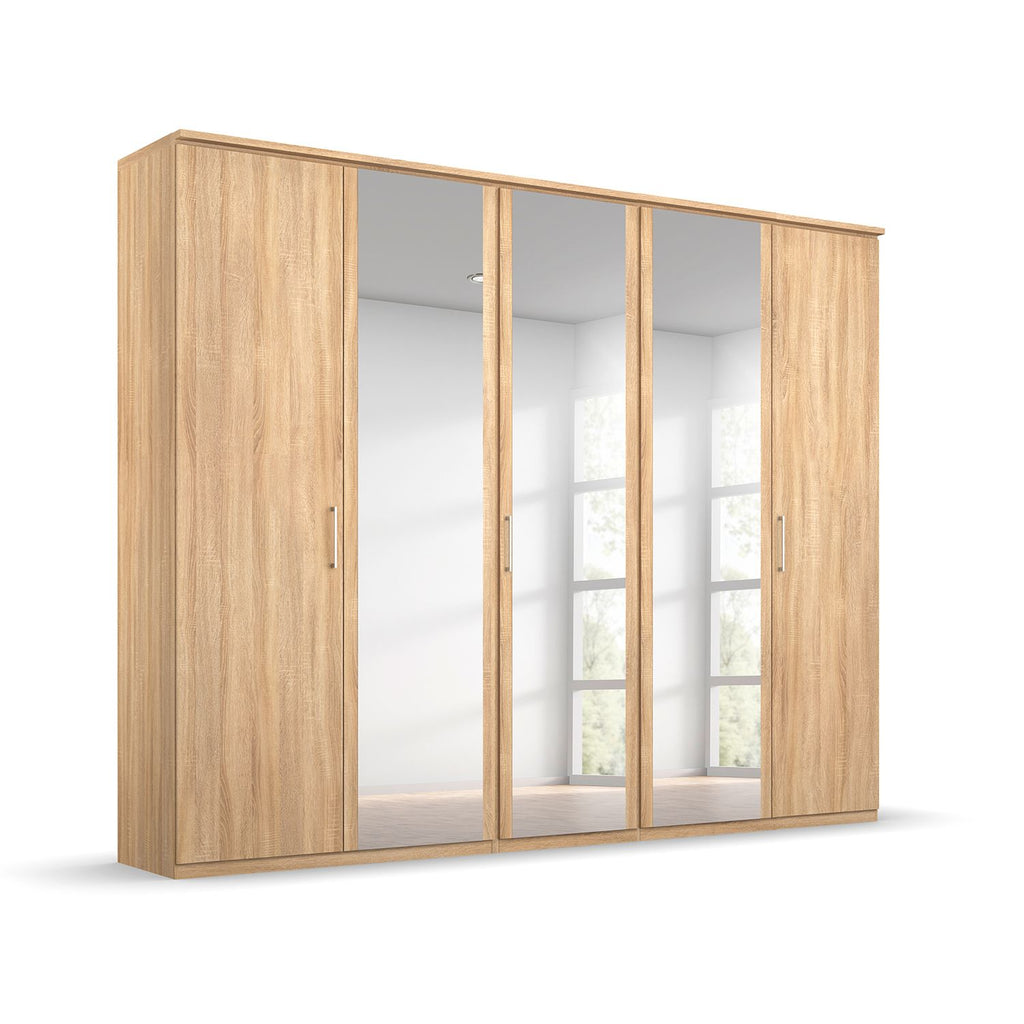 Oakwood Rauch Tellin 5 Hinged Door Wardrobe 3 Mirror Doors
