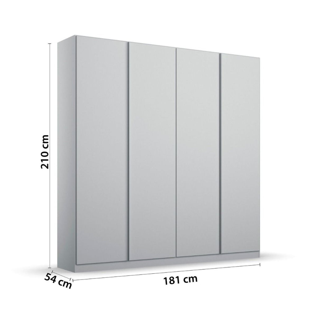 Oakwood Rauch Monostar Silk Grey 4 Door Hinged Wardrobe W181CM