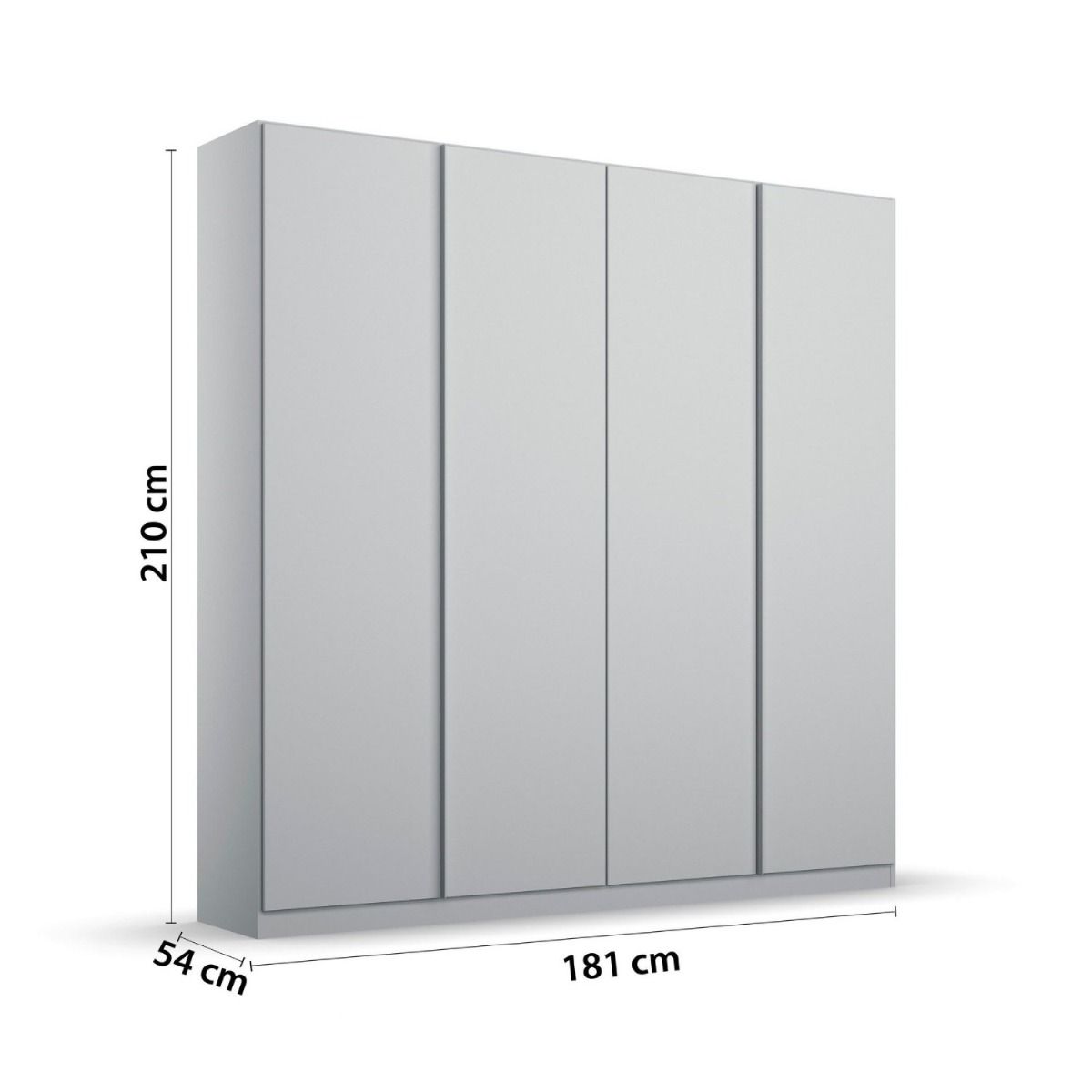 Oakwood Rauch Monostar Silk Grey 4 Door Hinged Wardrobe W181CM