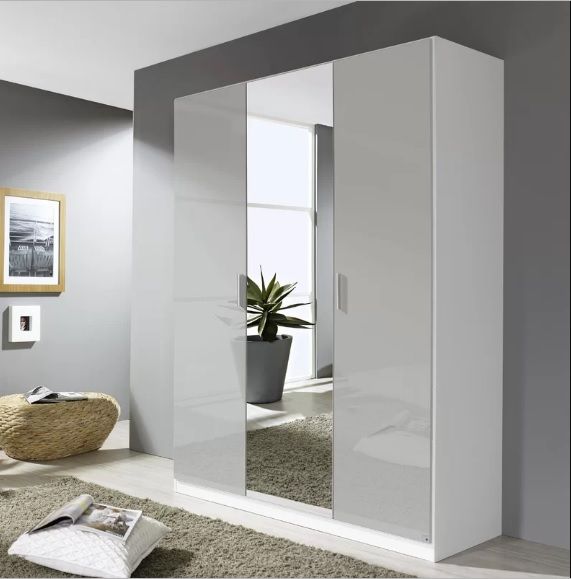 Oakwood Rauch Stuttgart Soft Grey Front 3 Door Hinged Wardrobe W136 x H210CM