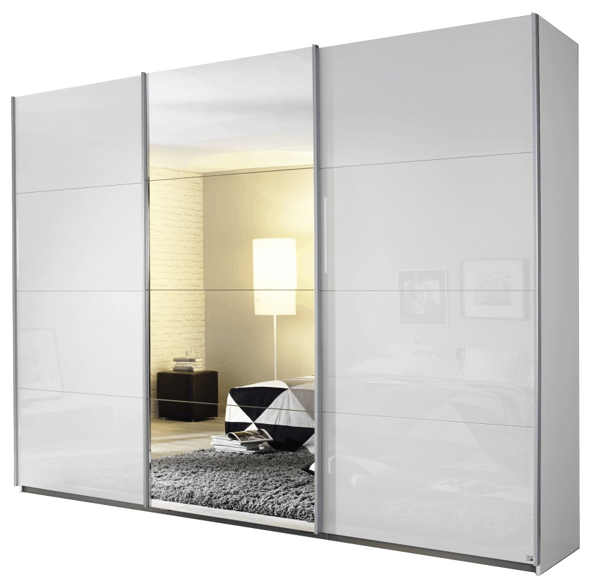 Oakwood Rauch Kulmbach Glass and Mirror Front 3 Sliding Door Wardrobe