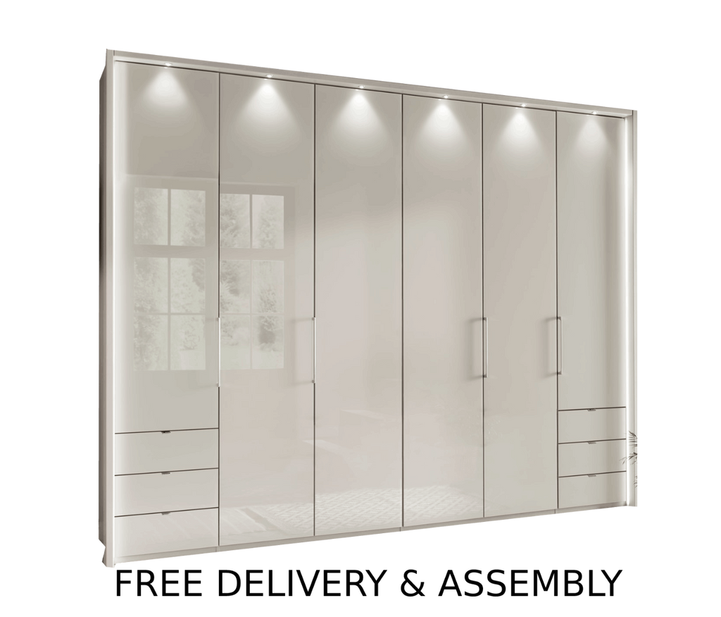 Oakwood Wiemann Kansas 6 Door Combi Wardrobe With 6 Side Drawers
