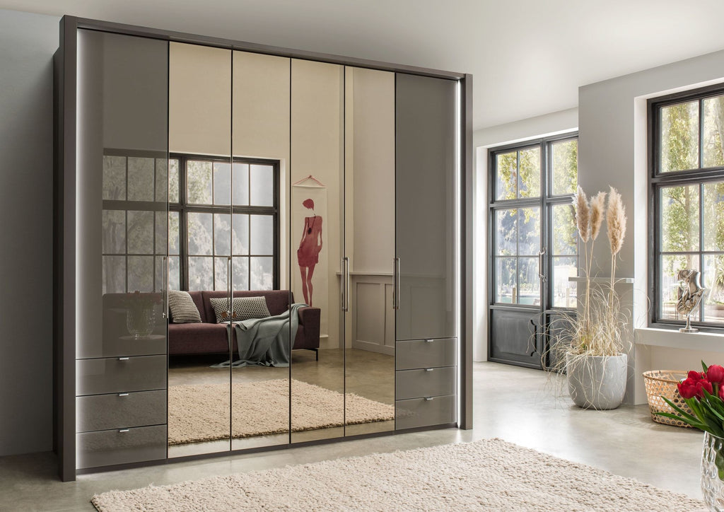 Oakwood Wiemann Kansas 6 Door Combi Wardrobe With 4 Full Mirror Doors