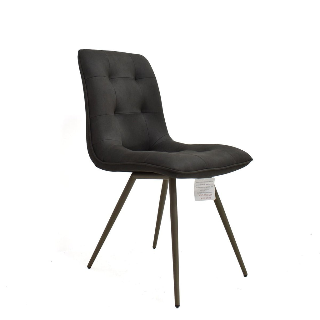 Oakwood 2x Monza Fabric Dining Chair - Dark Grey