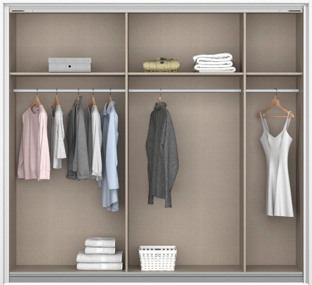 Oakwood Rauch Quadra Metallic Grey & Black Glass 2 Gliding Door Wardrobe