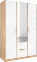 Oakwood Rauch Essensa Sonoma Oak and White 3 Door Hinged Combi Wardrobe With Mirror