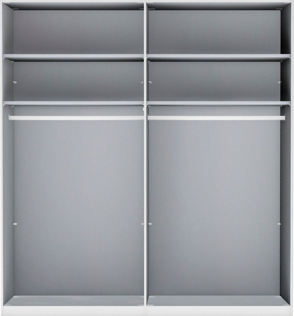 Oakwood Wiemann Quito Champagne and Champagne Glass With Mirror 4 Door Wardrobe - 200CM