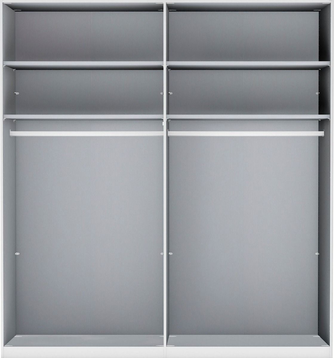 Oakwood Wiemann Quito Champagne and Champagne Glass With Mirror 4 Door Wardrobe - 200CM