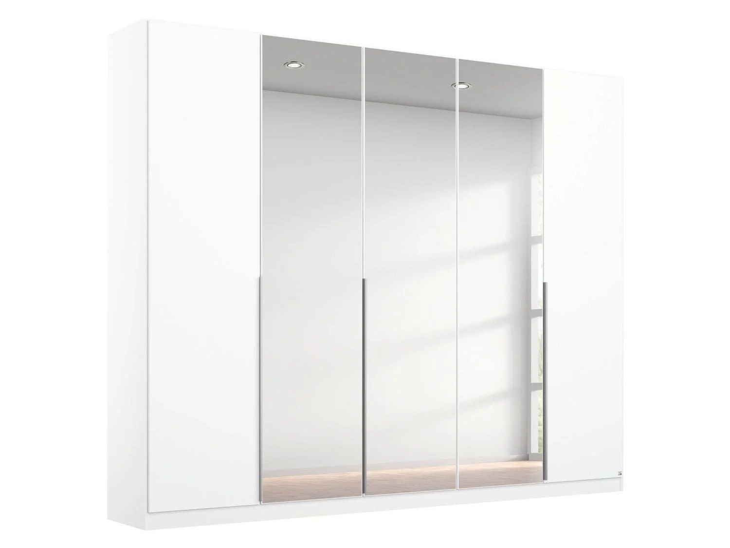 Oakwood Rauch Alabama Alpine White and Mirror 5 Door Hinged Wardrobe