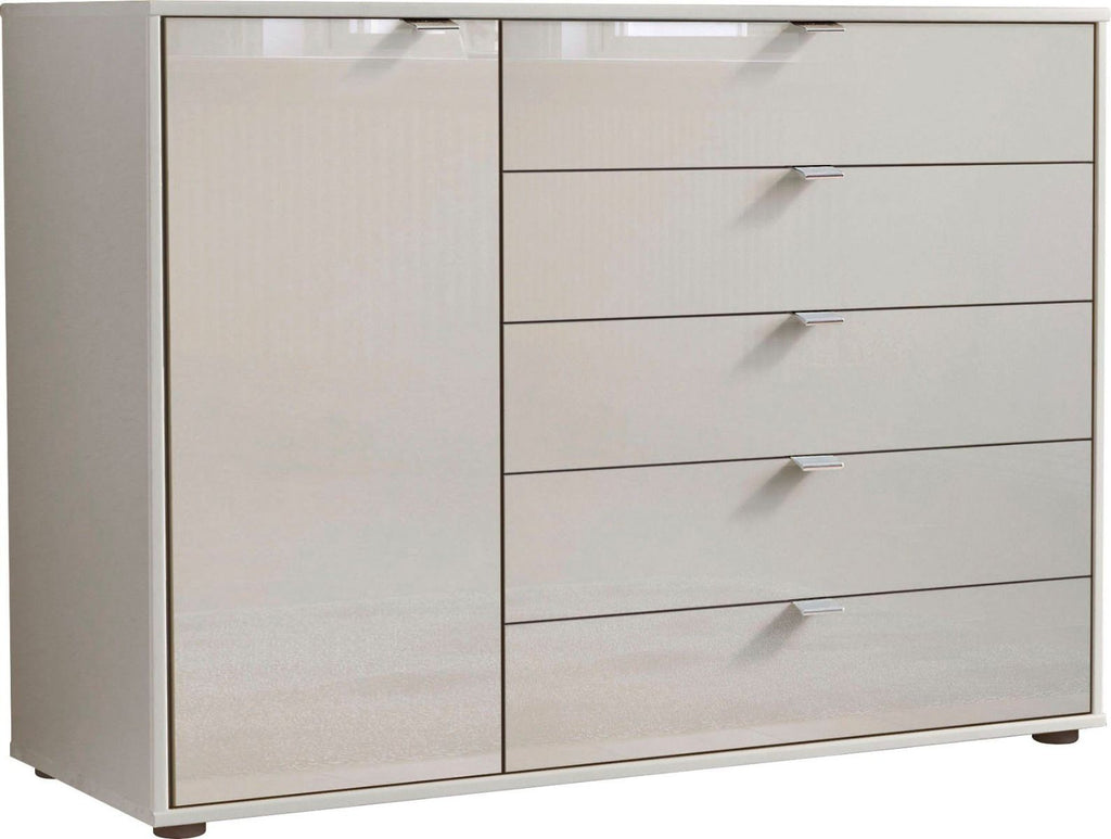 Oakwood Wiemann Quito Champagne Decor And Champagne Glass 1 Door 5 Drawer Combination Dresser
