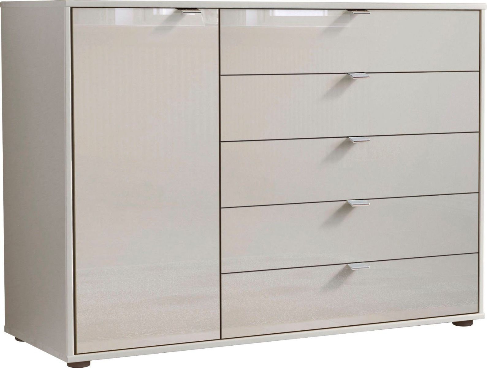 Oakwood Wiemann Quito Champagne Decor And Champagne Glass 1 Door 5 Drawer Combination Dresser
