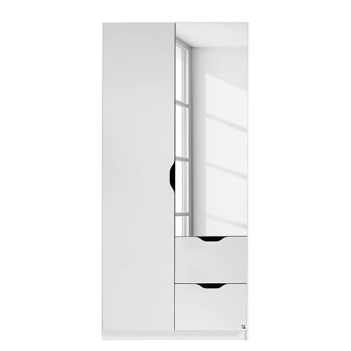 Oakwood Rauch Arnstein 2 Door Metallic Grey/Alpine White Combi Mirrored Wardrobe