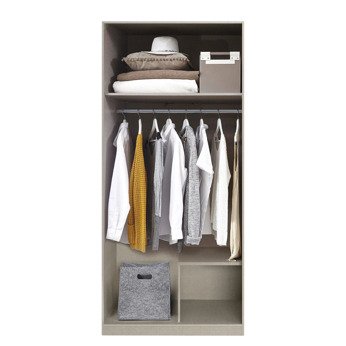 Oakwood Rauch Arnstein 2 Door Metallic Grey/Alpine White Combi Mirrored Wardrobe