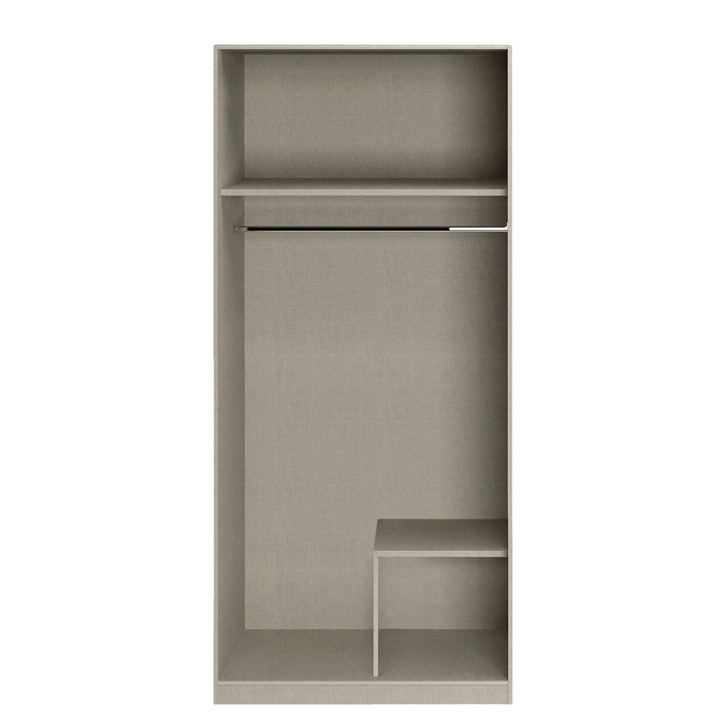 Oakwood Rauch Arnstein 2 Door Metallic Grey/Alpine White Combi Mirrored Wardrobe