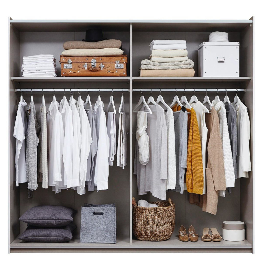 Oakwood Rauch Korbach Metallic Grey Stone Grey 218CM 2 Sliding Door Wardrobe