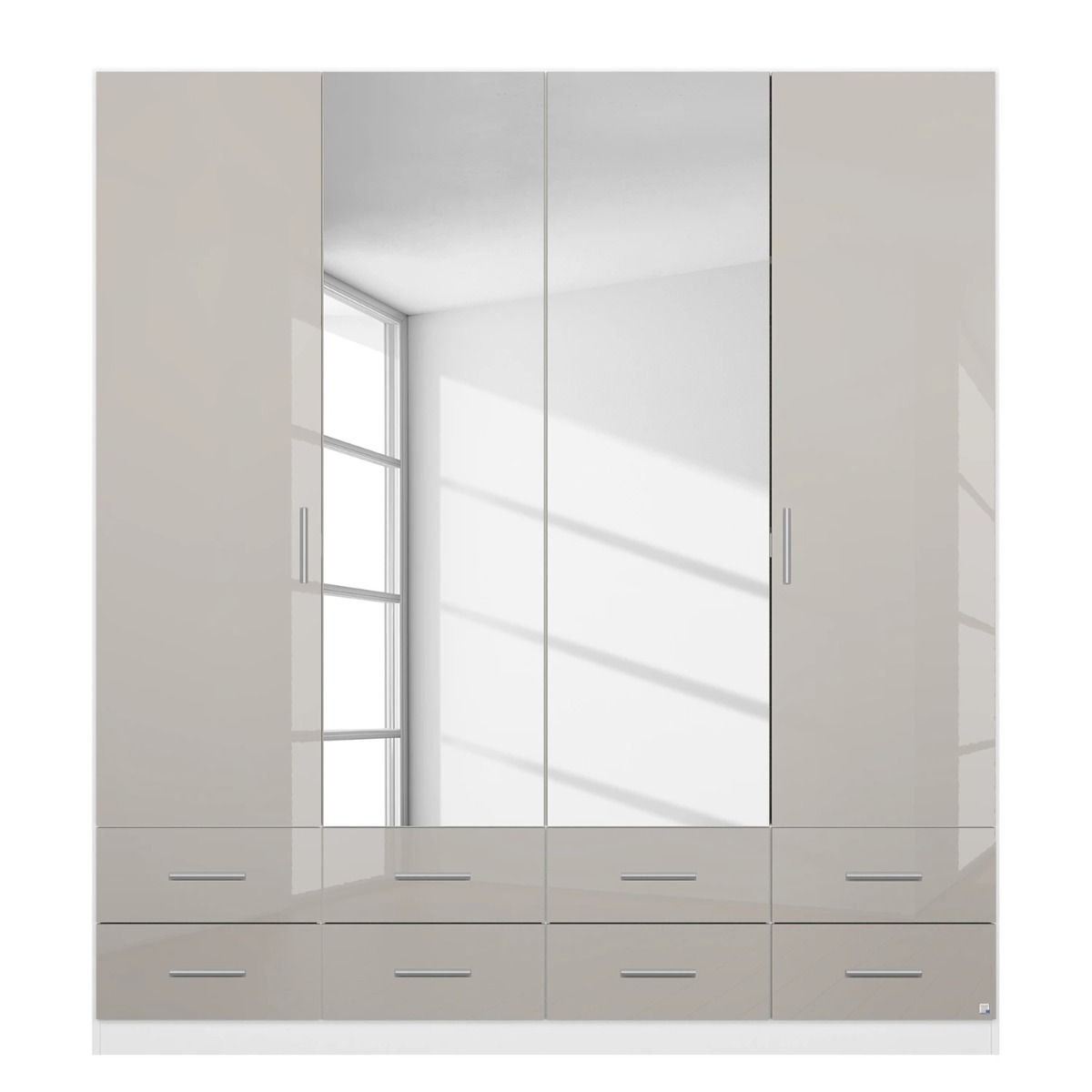 Oakwood Rauch Stuttgart 4 Door Combi Wardrobe With Bottom Drawers W181 x H210CM