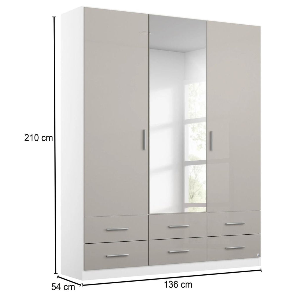 Oakwood Rauch Stuttgart 3 Door Combi Wardrobe 136x210 CM