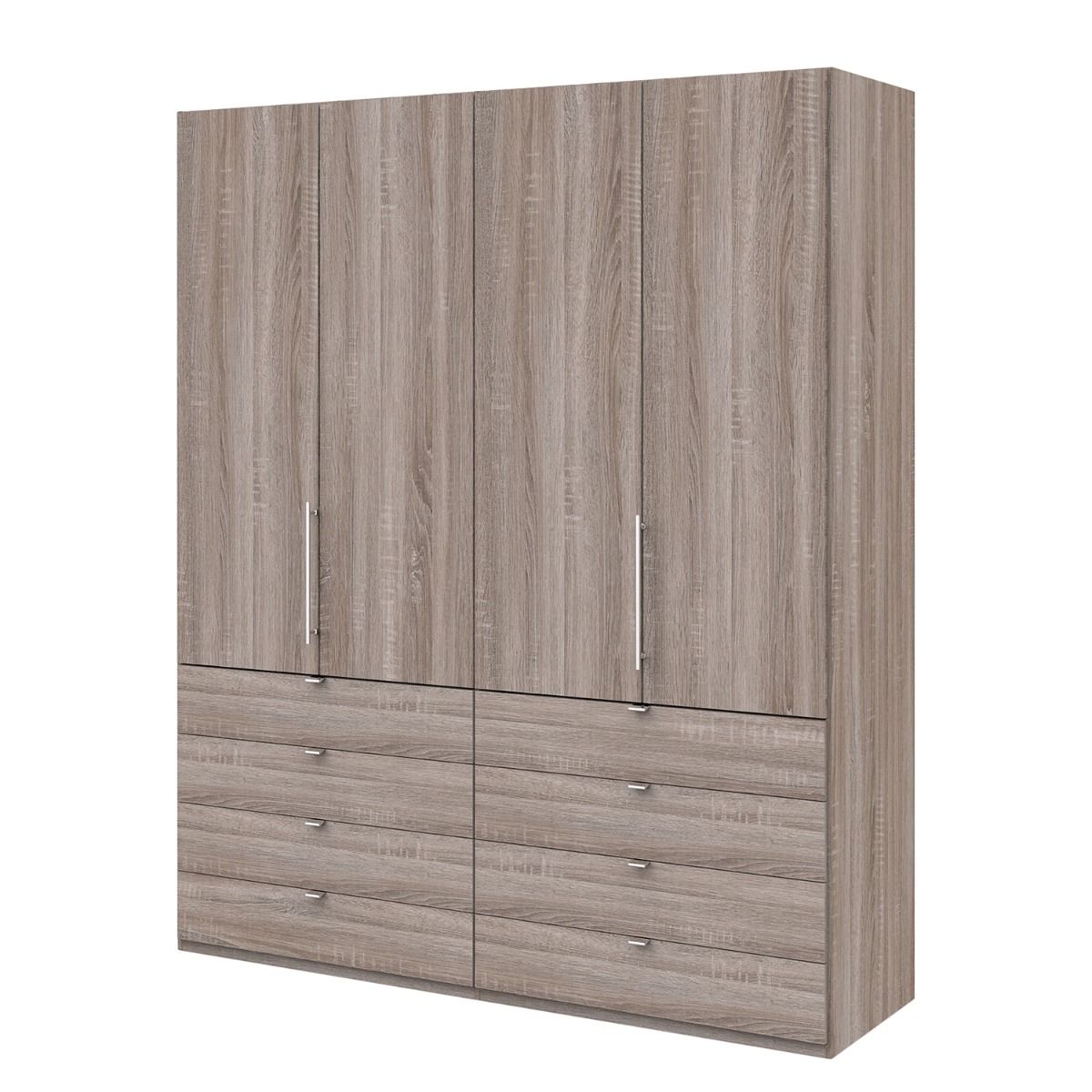 Oakwood Wiemann Loft Dark Rustic Oak 2M Bi-Folding Doors Wardrobe With Drawers