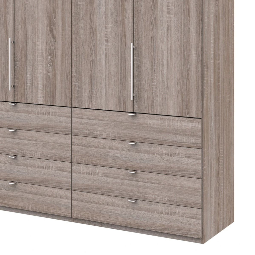 Oakwood Wiemann Loft Dark Rustic Oak 2M Bi-Folding Doors Wardrobe With Drawers