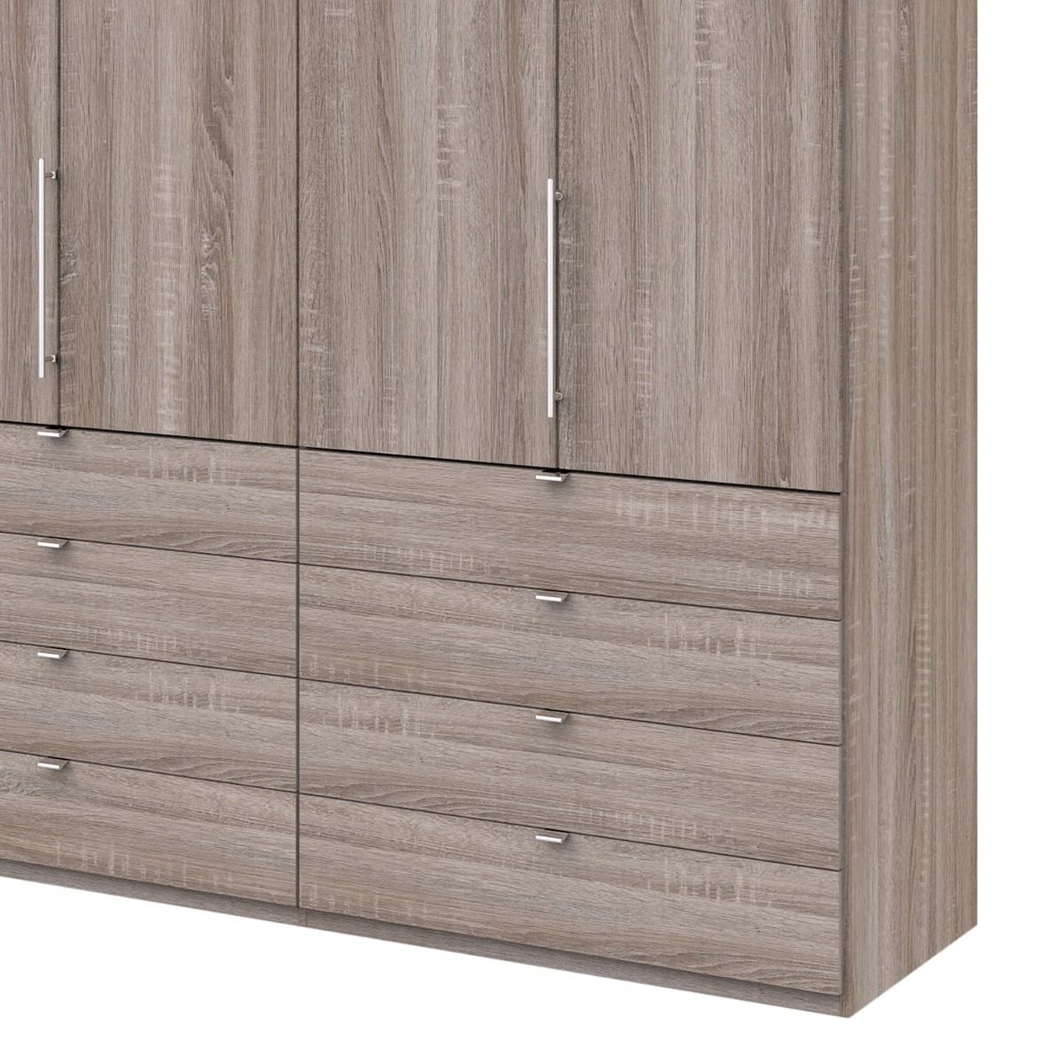 Oakwood Wiemann Loft Dark Rustic Oak 2M Bi-Folding Doors Wardrobe With Drawers