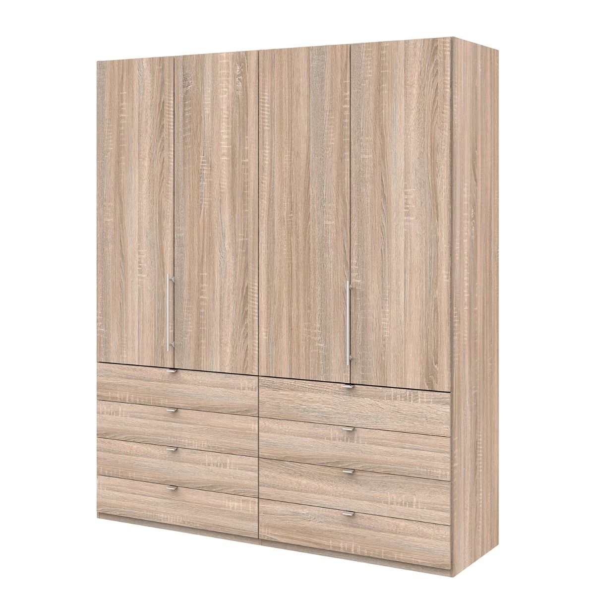 Oakwood Wiemann Loft Dark Rustic Oak 2M Bi-Folding Doors Wardrobe With Drawers