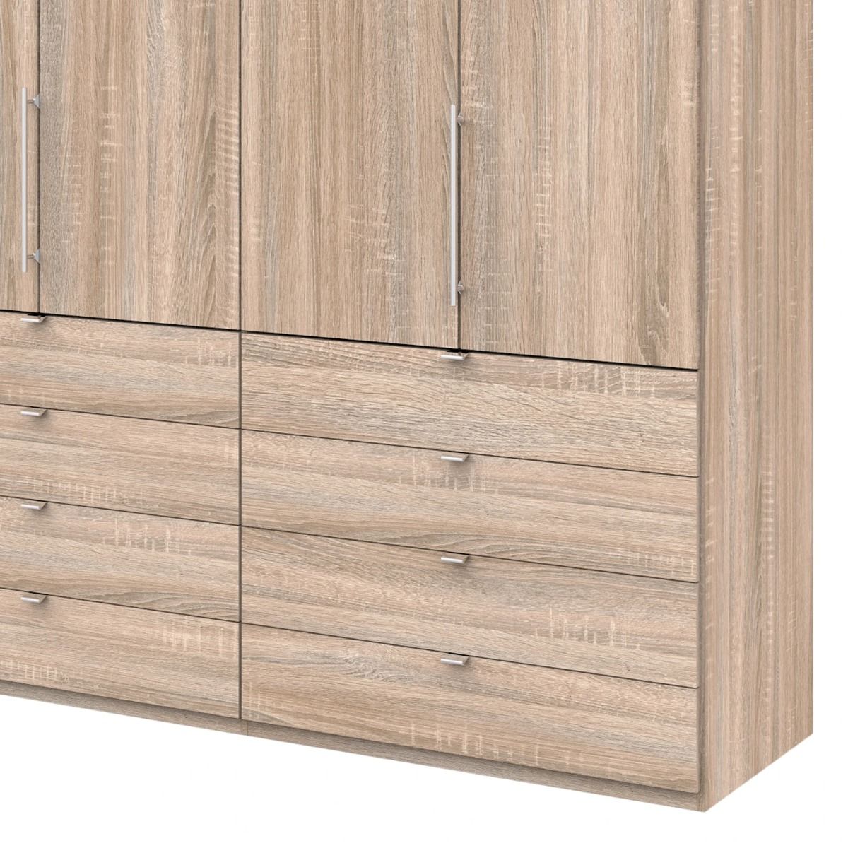 Oakwood Wiemann Loft Dark Rustic Oak 2M Bi-Folding Doors Wardrobe With Drawers