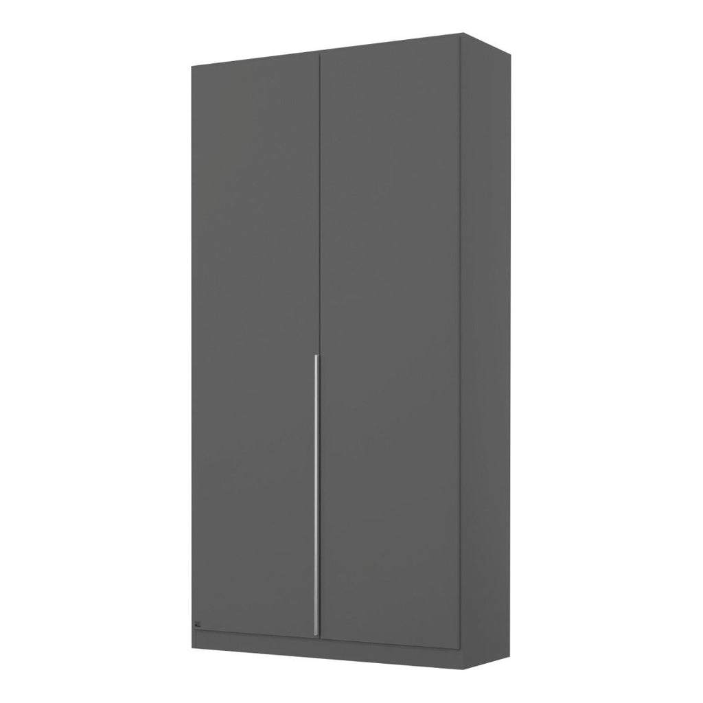 Oakwood Rauch Alabama Metallic Grey 2 Door Hinged Wardrobe