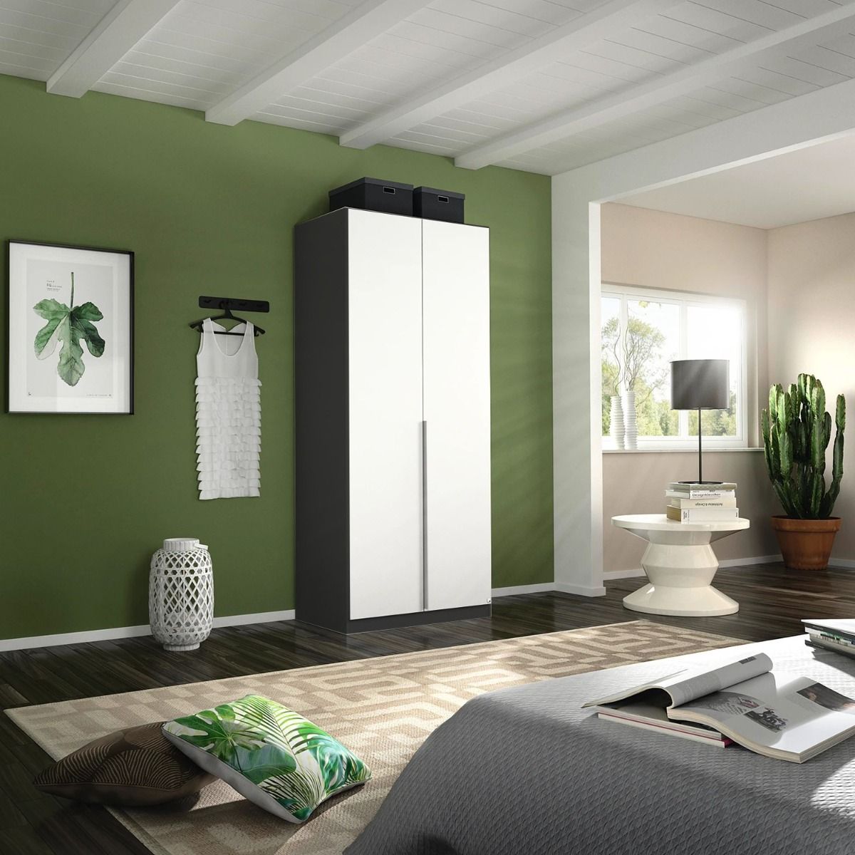 Oakwood Rauch Alabama High Gloss 2 Door Hinged Wardrobe