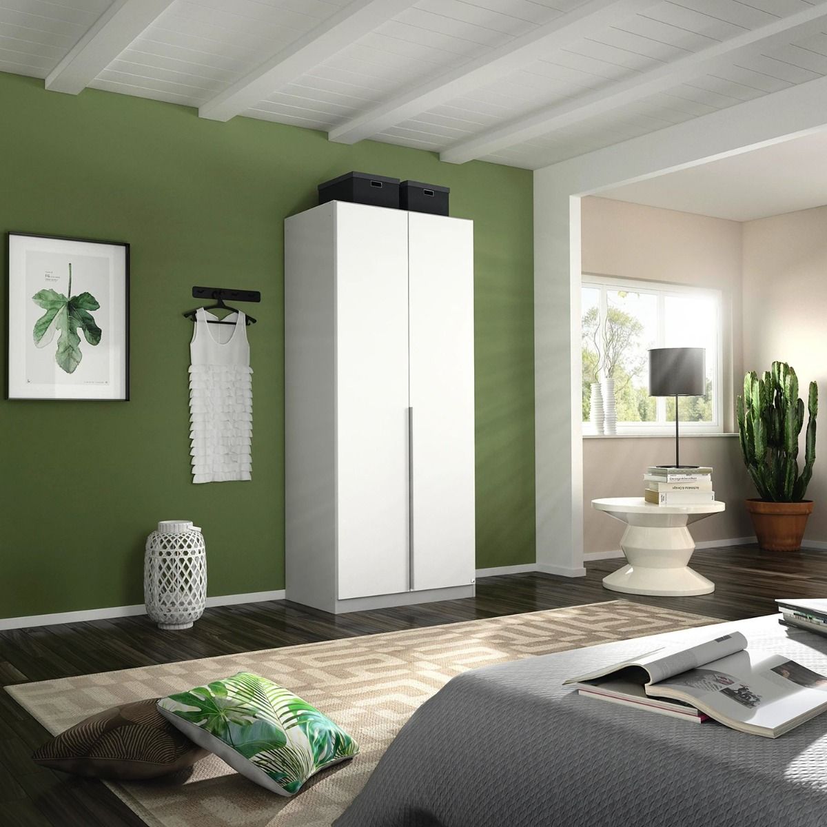 Oakwood Rauch Alabama High Gloss 2 Door Hinged Wardrobe