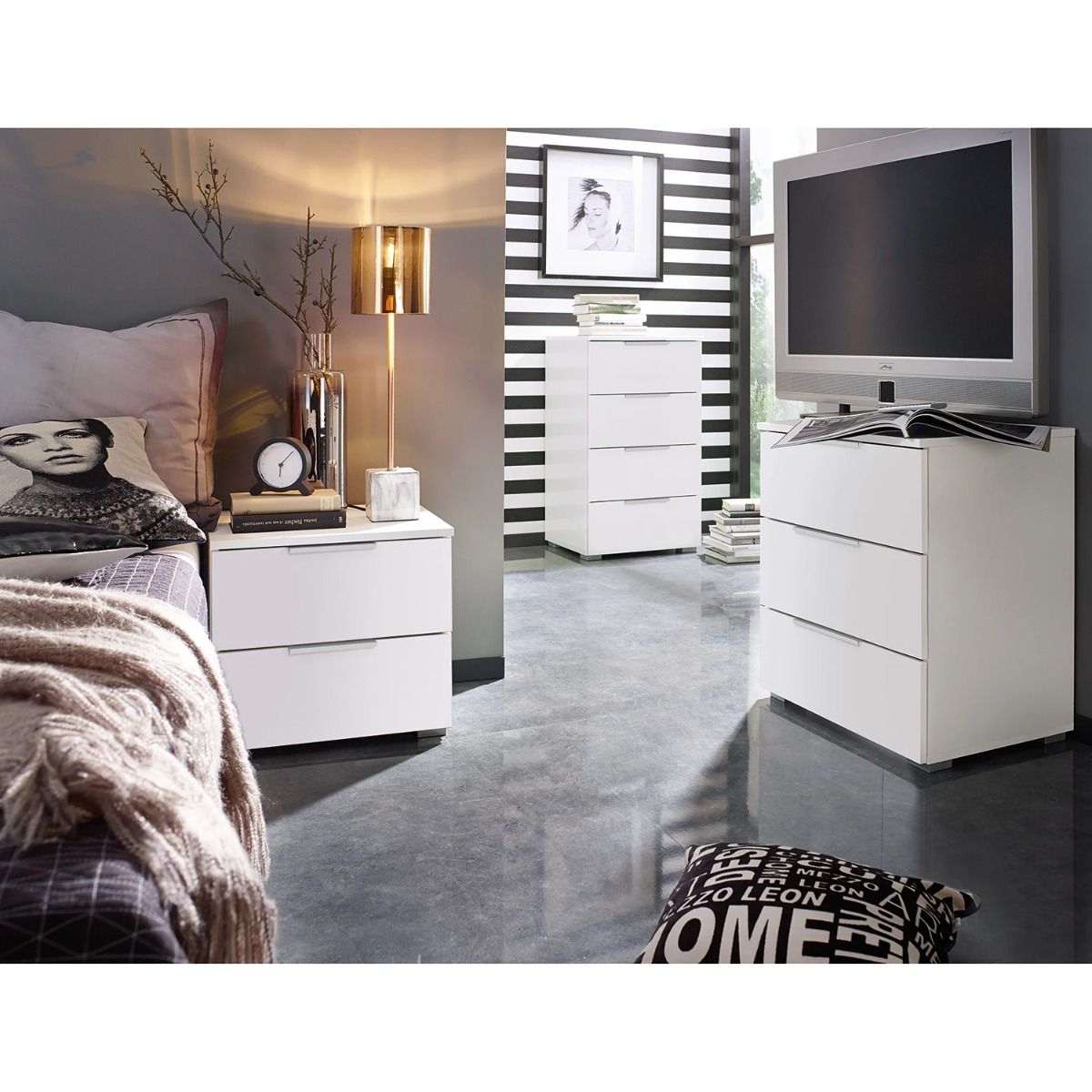 Oakwood Rauch Alabama Alpine White 4 Door Hinged Wardrobe