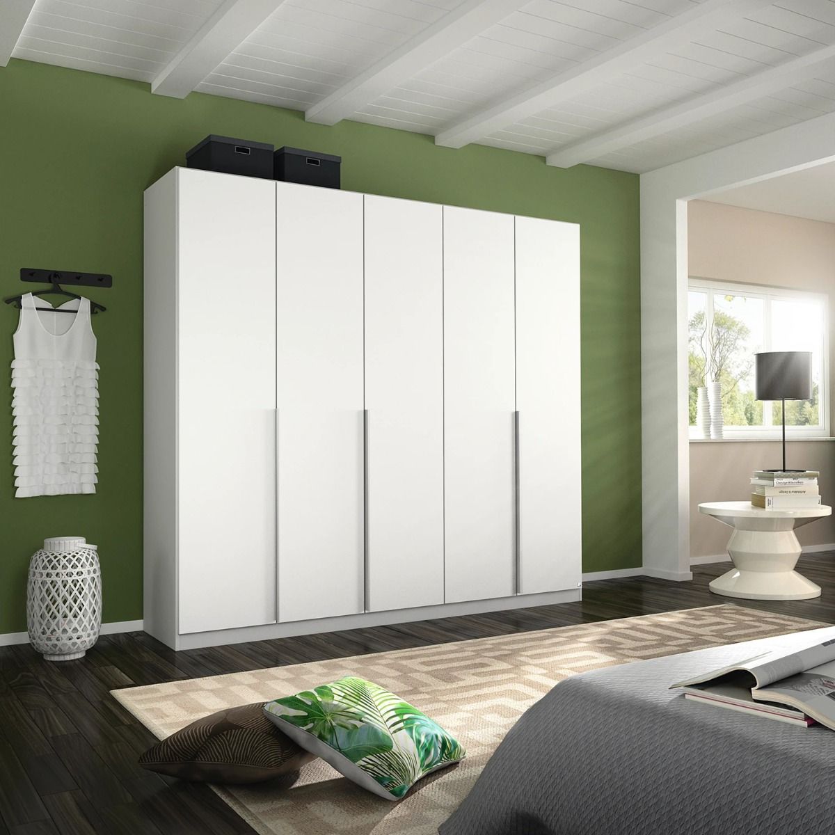 Oakwood Rauch Alabama Alpine White 5 Door Hinged Wardrobe
