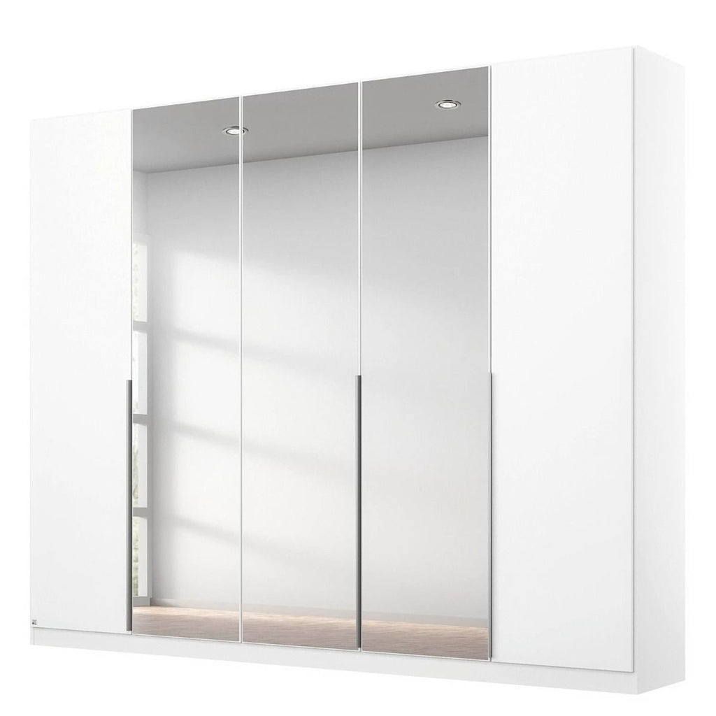 Oakwood Rauch Alabama Alpine White and Mirror 5 Door Hinged Wardrobe