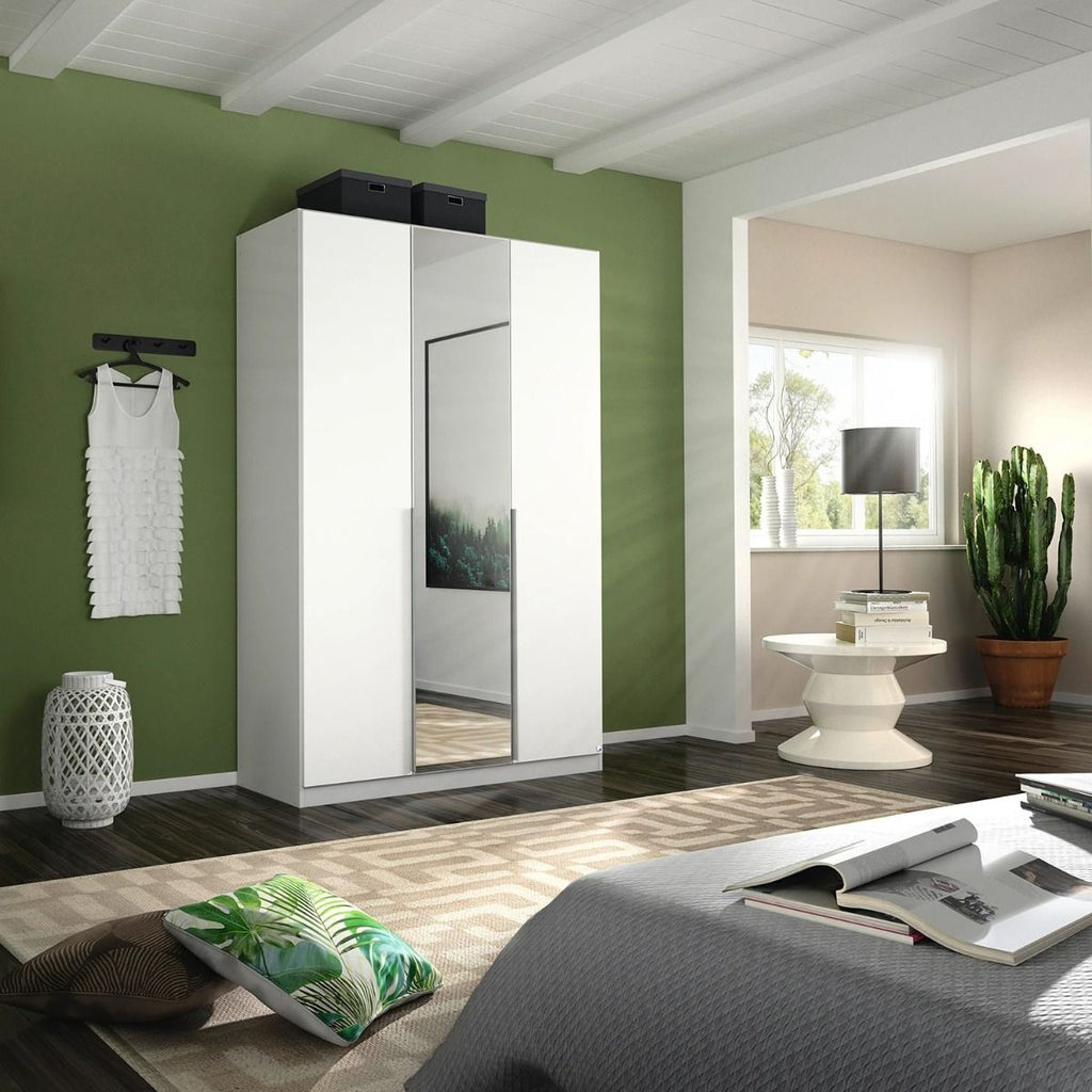 Oakwood Rauch Alabama White 3 Door Hinged Wardrobe