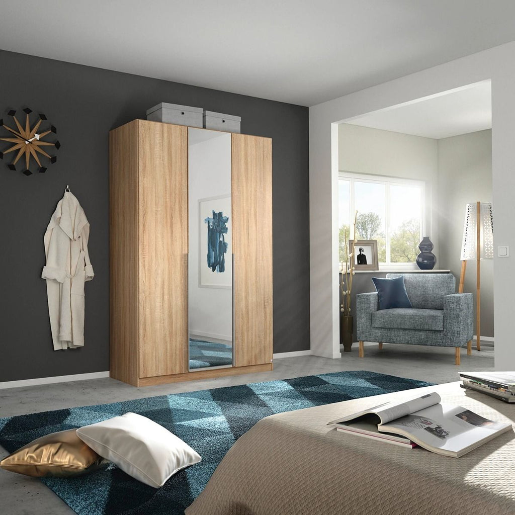 Oakwood Rauch Alabama Sonoma Oak 3 Door Hinged Wardrobe