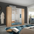 Oakwood Rauch Alabama Sonoma Oak and Mirror 5 Door Hinged Wardrobe
