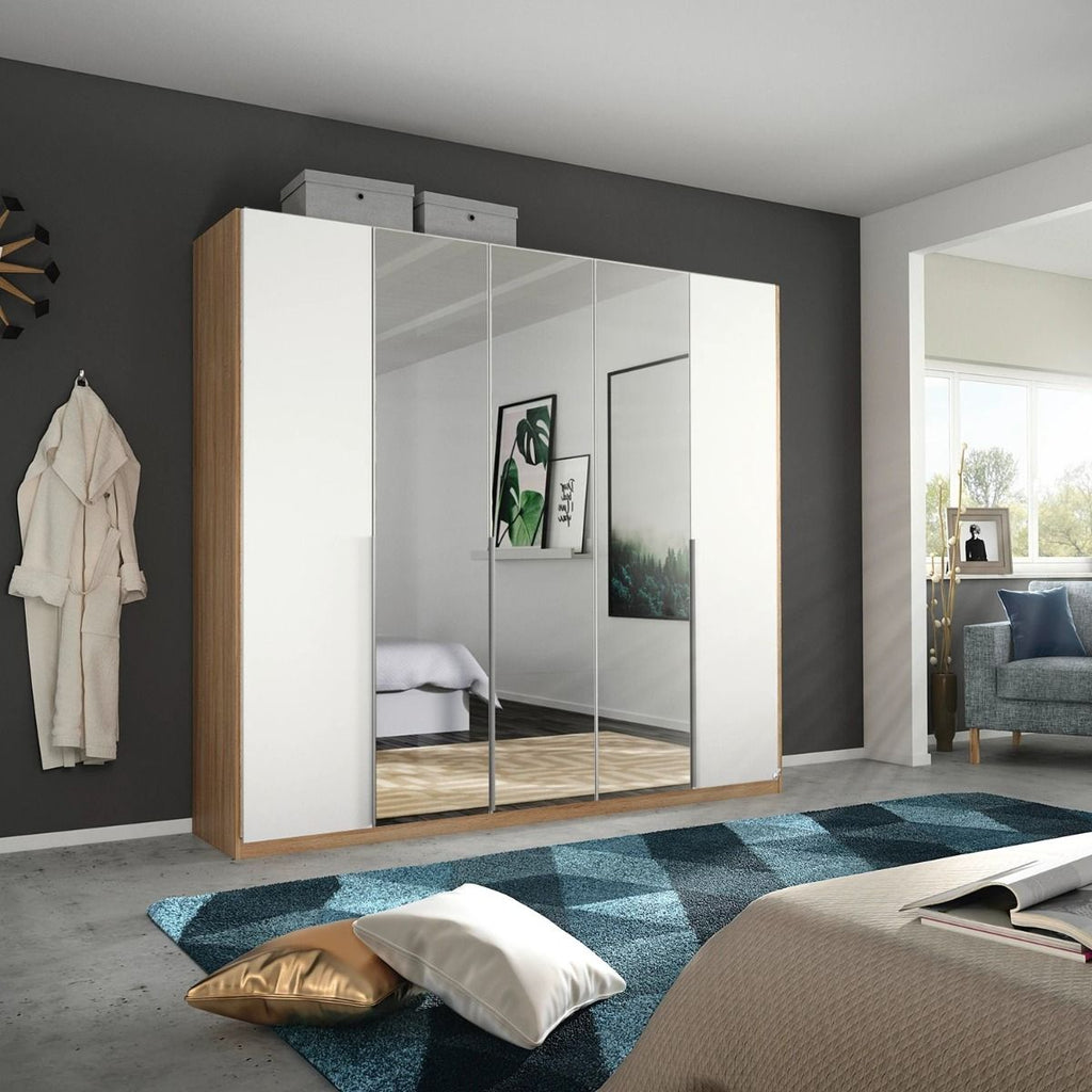 Oakwood Rauch Alabama High Polish With Mirror 5 Door Hinged Wardrobe