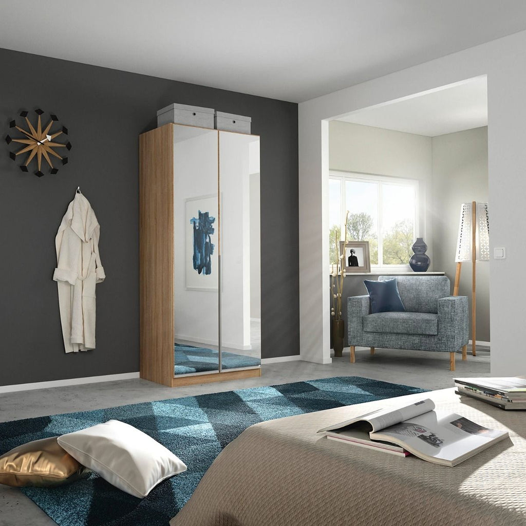 Oakwood Rauch Alabama Mirror 2 Door Hinged Wardrobe