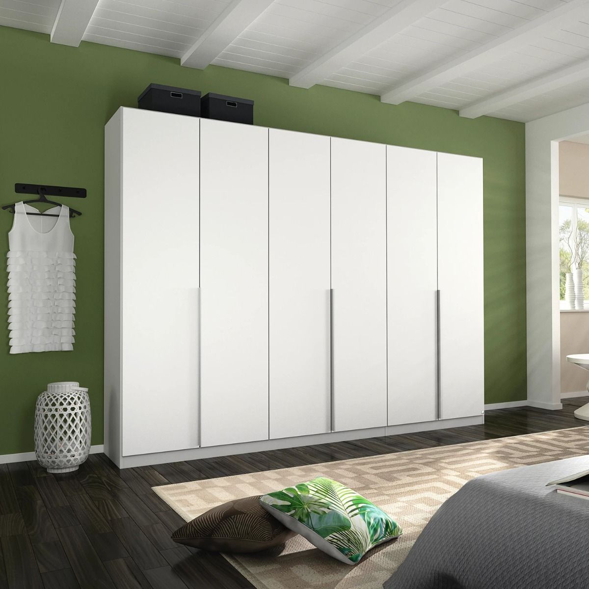 Oakwood Rauch Alabama Alpine White 6 Door Hinged Wardrobe