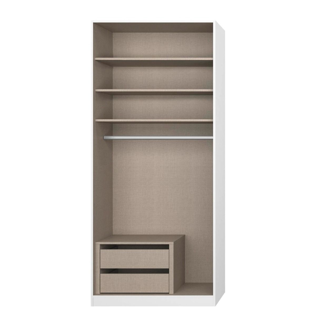 Oakwood Rauch Alabama White 2 Door Hinged Wardrobe