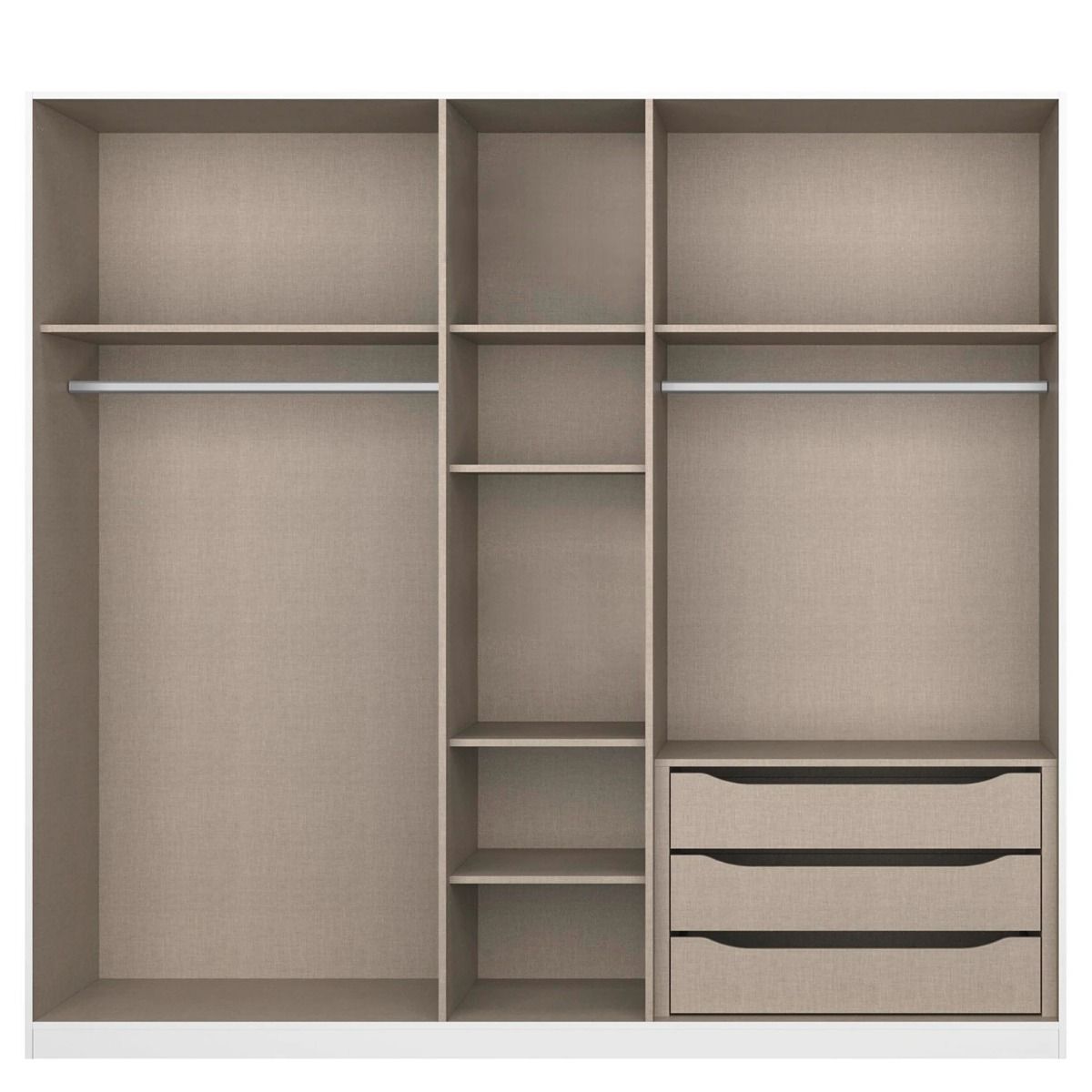 Oakwood Rauch Alabama Metallic Grey and Mirror 5 Door Hinged Wardrobe