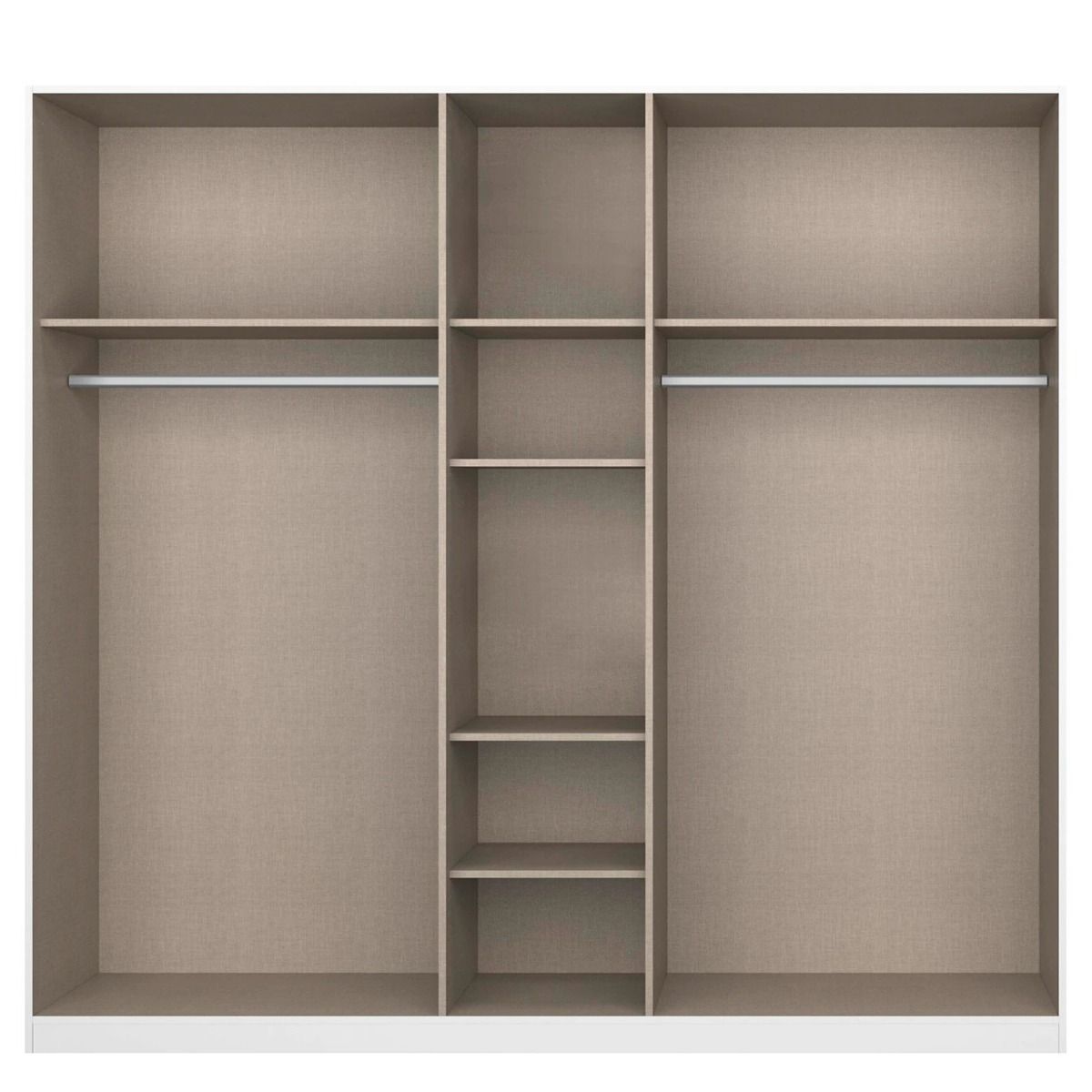 Oakwood Rauch White Glass Modern Quadra Spin 5 Door Hinged 226CM Wardrobe