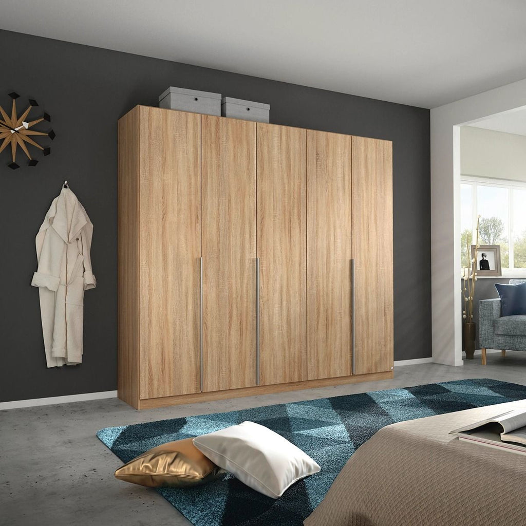 Oakwood Rauch Alabama Sonoma Oak 5 Door Hinged Wardrobe
