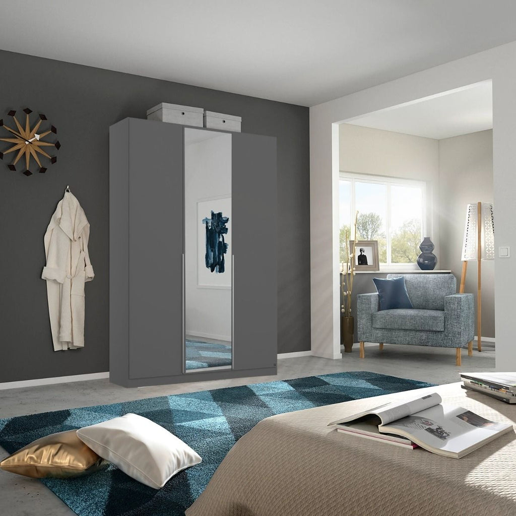 Oakwood Rauch Alabama Metallic Grey 3 Door Hinged Wardrobe