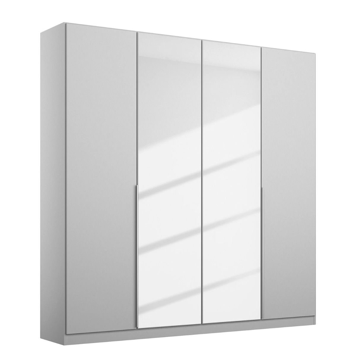 Oakwood Rauch Alabama Silk Grey With Mirror 4 Door Hinged Wardrobe