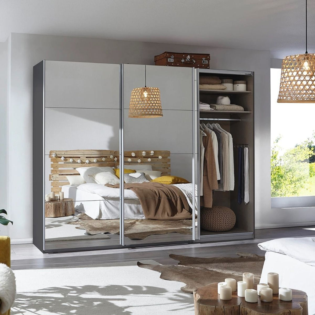 Oakwood Rauch Quadra Full Mirrored 3 Sliding Door Wardrobe